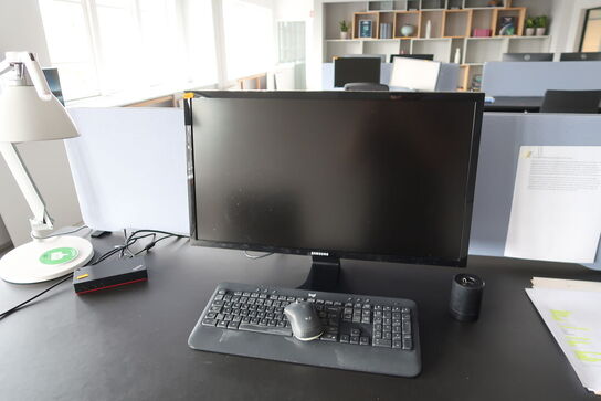 Computerskærm SAMSUNG U28E590D, dockingstation LENOVO Thinkpad, tastatur, mus