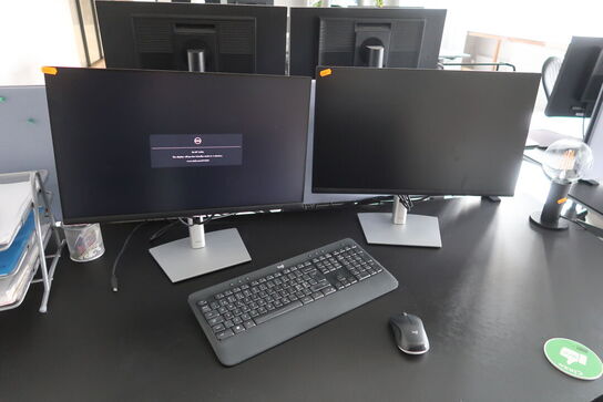 2 stk. computerskærme DELL P2422H, tastatur, mus