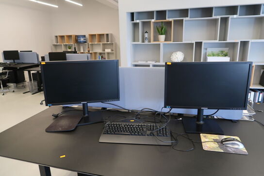 2 stk. computerskærme SAMSUNG S24E450, dockingstation LENOVO ThinkPad, tastatur, mus