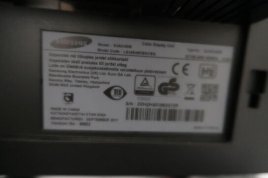 Computerskærm SAMSUNG S24E450, dockingstation LENOVO Thinkpad, tastatur, mus