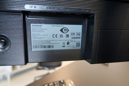 Computerskærm SAMSUNG F24T452FQR, dockingstation LENOVO ThinkPad, tastatur, mus