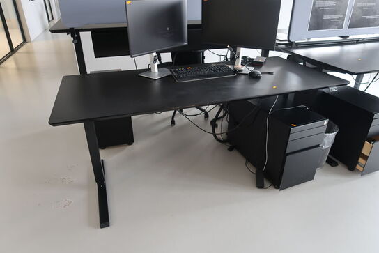 El. hæve/sænke skrivebord uden indhold med skuffemodul