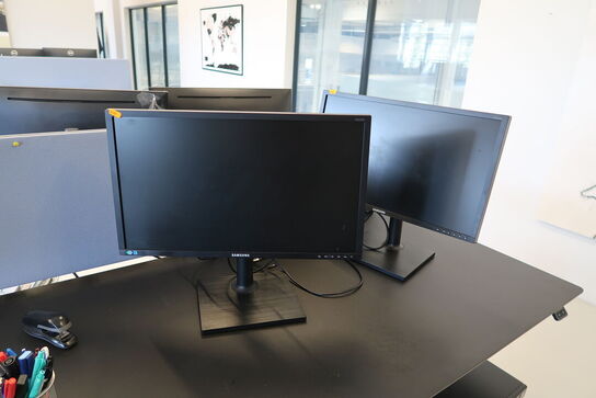 2 stk. computerskærme SAMSUNG S24E450, dockingstation LENOVO Thinkpad