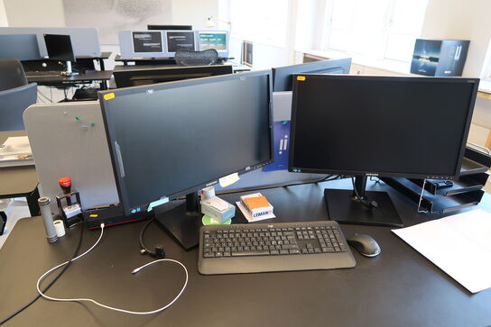 2 stk. computerskærme SAMSUNG S24E450, dockingstation LENOVO Thinkpad, tastatur, mus