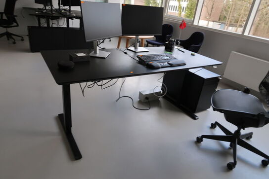 El. hæve/sænke skrivebord uden indhold samt skuffemodul