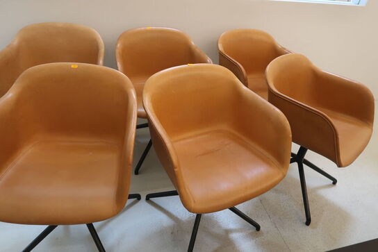 6 stk. mødestole MUUTO Fiber Chair Swivel