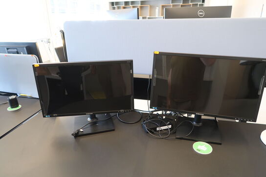 2 stk. computerskærme SAMSUNG S24E450, dockingstation LENOVO ThinkPad