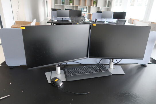 2 stk. computerskærme DELL P2422HE, tastatur, mus