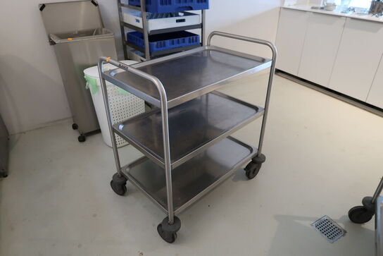 2 stk. rustfri opbevaringsvogne