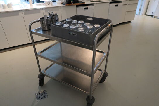 2 stk. rustfri opbevaringsvogne