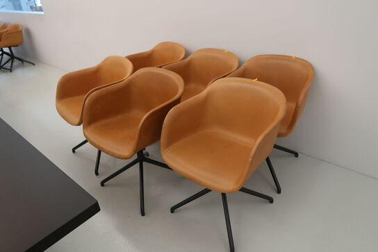 6 stk. mødestole MUUTO Fiber Chair Swivel