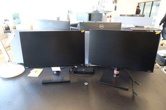 2 stk. computerskærme SAMSUNG F24T452FQR, dockingstation DELL