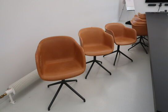 6 stk. mødestole MUUTO Fiber Chair Swivel