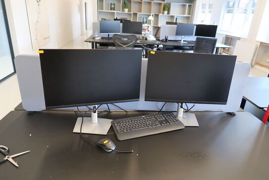 2 stk. computerskærme DELL P2422HE, tastatur, mus