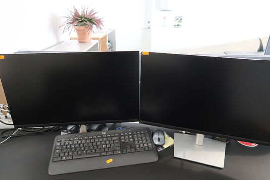 2 stk. computerskærme DELL P2422H, tastatur, mus