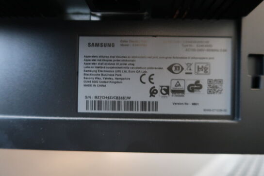 2 stk. computerskærme SAMSUNG S24E450, tastatur, mus