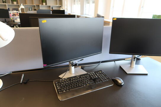 2 stk. computerskærme DELL P2422HE, tastatur, mus