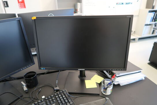 2 stk. computerskærme SAMSUNG S24E450D, dockingstation LENOVO ThinkPad Thunderbolt 3 Dock Gen 2, tastatur og mus