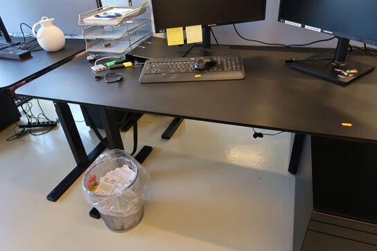 El. hæve/sænke skrivebord PAUSTIAN uden indhold samt skuffemodul