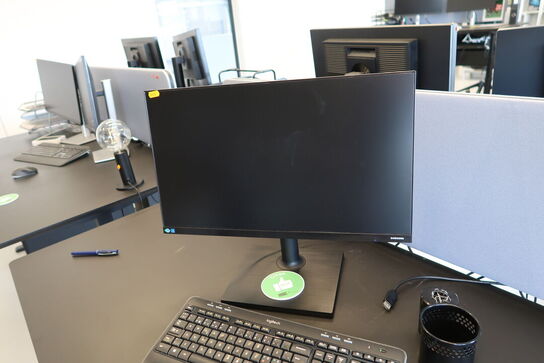 Computerskærm SAMSUNG F24T452FQR, dockingstation LENOVO ThinkPad, tastatur, mus