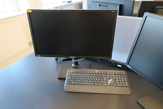 2 stk. computerskærme SAMSUNG S24E450, S23C450, dockingstation LENOVO Thinkpad, tastatur, mus