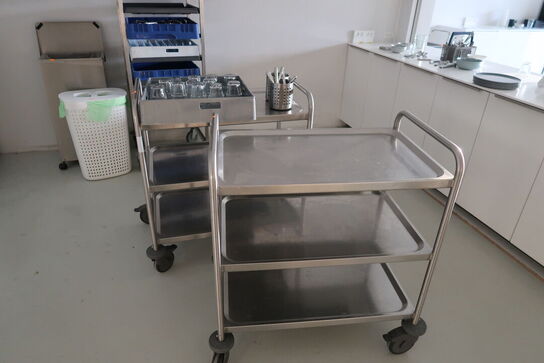 2 stk. rustfri opbevaringsvogne