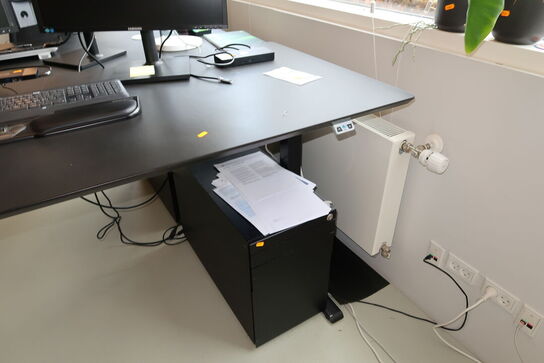 El. hæve/sænke skrivebord uden indhold samt skuffemodul