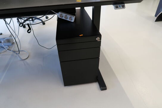 El. hæve/sænke skrivebord uden indhold med skuffemodul