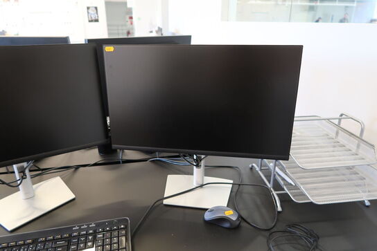 2 stk. computerskærme DELL P2422H med tastatur og mus