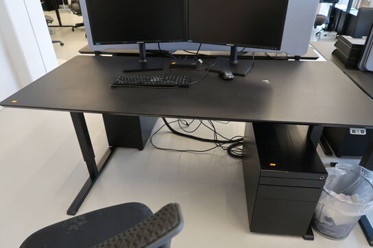 El. hæve/sænke skrivebord uden indhold med skuffemodul