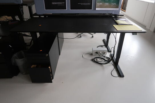 El. hæve/sænke skrivebord uden indhold med skuffemodul