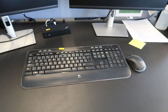 2 stk. computerskærme DELL P2422HE, dockingstation LENOVO ThinkPad, tastatur, mus