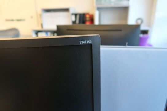 2 stk. computerskærme SAMSUNG S24E450, dockingstation LENOVO Thinkpad, tastatur