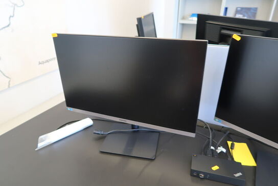 2 stk. computerskærme SAMSUNG S24R650FDU, dockingstation LENOVO Thinkpad, tastatur, mus