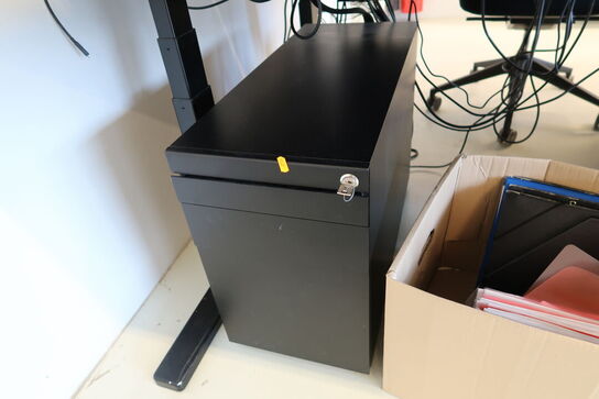 El. hæve/sænke skrivebord uden indhold samt skuffemodul