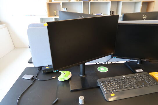 2 stk. computerskærme SAMSUNG S24E450, F24T450FQR, dockingstation, tastatur, mus