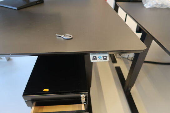 El. hæve/sænke skrivebord uden indhold med skuffemodul