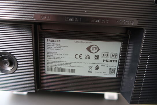 2 stk. computerskærme SAMSUNG F24T452FQR, dockingstation DELL, tastatur