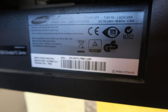 2 stk. computerskærme SAMSUNG S24E450B, dockingstation LENOVO Thinkpad, tastatur og mus