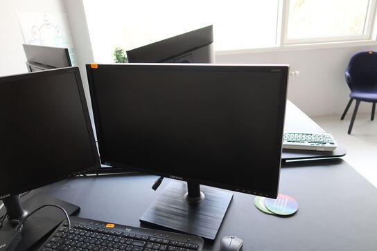 2 stk. computerskærme SAMSUNG S24E450B, dockingstation LENOVO Thinkpad, tastatur og mus