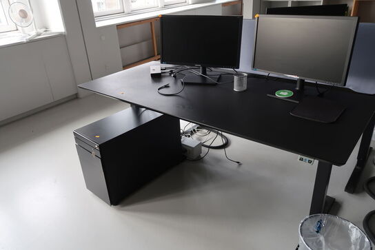 El. hæve/sænke skrivebord uden indhold med skuffemodul