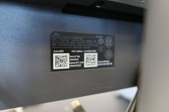 2 stk. computerskærme DELL P2422HE, tastatur, mus