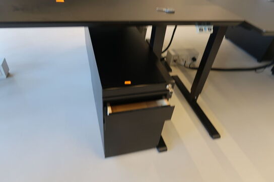 El. hæve/sænke skrivebord uden indhold med skuffemodul