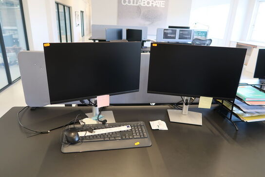 2 stk. computerskærme DELL P2422HE, tastatur, mus