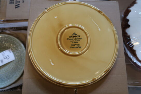 15 stk. Dudson Harvest flad tallerken uden fane, sennepsgul, ø21 cm