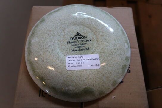 43 stk. Dudson Harvest Grain flad tallerken uden fane, grøn, ø16,4 cm