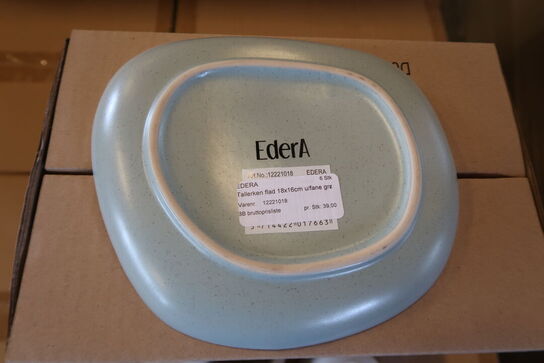 192 stk. Edera flad tallerken uden fane, grøn, 18 x 16 cm