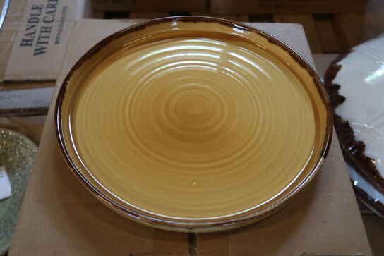 15 stk. Dudson Harvest flad tallerken uden fane, sennepsgul, ø21 cm