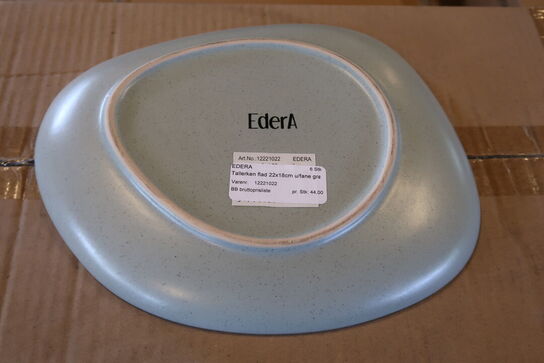 144 stk. Edera flad tallerken uden fane, grøn, 22 x 18 cm