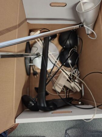 Fire kasser bordlamper, assorterede